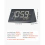 VEVOR Digital Alarm Clock, Wooden Desk Clock with Dual Alarm, USB Port, Snooze, Night Light, Voice Control, Adjustable Volume, Bedside Desktop Clock with Charger for Bedroom, Kitchen, Office, Black