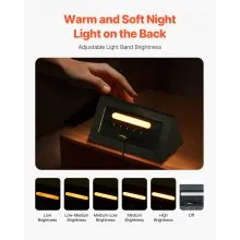 Reloj despertador digital VEVOR con alarma dual, luz nocturna USB, reloj de escritorio negro