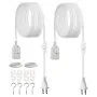 VEVOR Plug in Hanging Light Cord Kit, 16ft Lantern Extension Cords, 2 Pack E26 Light Socket Lamp Cord Replacement, Secure & Sturdy, Easy to Install, Pendant Lamp Kit On/Off Switch & Socket Rings