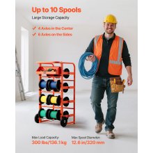 Wire Spool Rack 11 Rods Cable Caddy Wire Spool Cart for Industrial Electrical