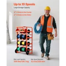 Wire Spool Rack 11 Rods Cable Caddy Wire Spool Cart for Industrial Electrical