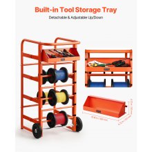 Wire Spool Rack 11 Rods Cable Caddy Wire Spool Cart for Industrial Electrical