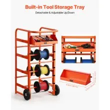 Wire Spool Rack 11 Rods Cable Caddy Wire Spool Cart for Industrial Electrical