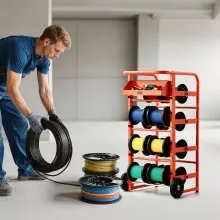 Wire Spool Rack 11 Rods Cable Caddy Wire Spool Cart for Industrial Electrical
