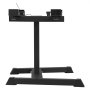 black VEVOR dumbbell stand with adjustable holders on a sturdy base.