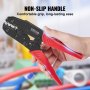 VEVOR Crimping Tool, AWG22-10 Heat Shrink/Nylon/Insulated Terminal Crimper, Labor-Saving Ratcheting Wire Crimp Pliers with a Pair Of Gloves, a Wire Stripping Pliers, and 210pcs Heat Shrink Tubes