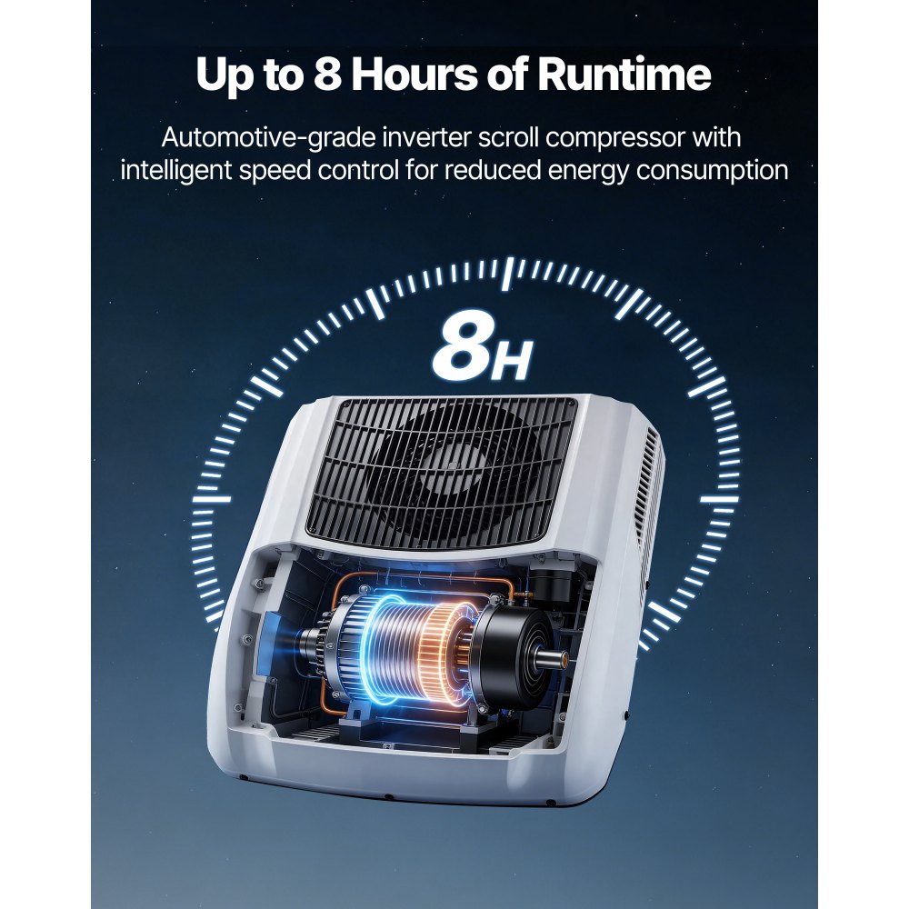 VEVOR Truck Air Conditioner, 12V 10000 BTU RV Rooftop AC Unit, 350 m³/h Airflow Cab Air Conditioner with Copper Evaporator, Quiet A/C Unit Fast Cooling for Semi Truck Trailer Motorhome Tractor Caravan