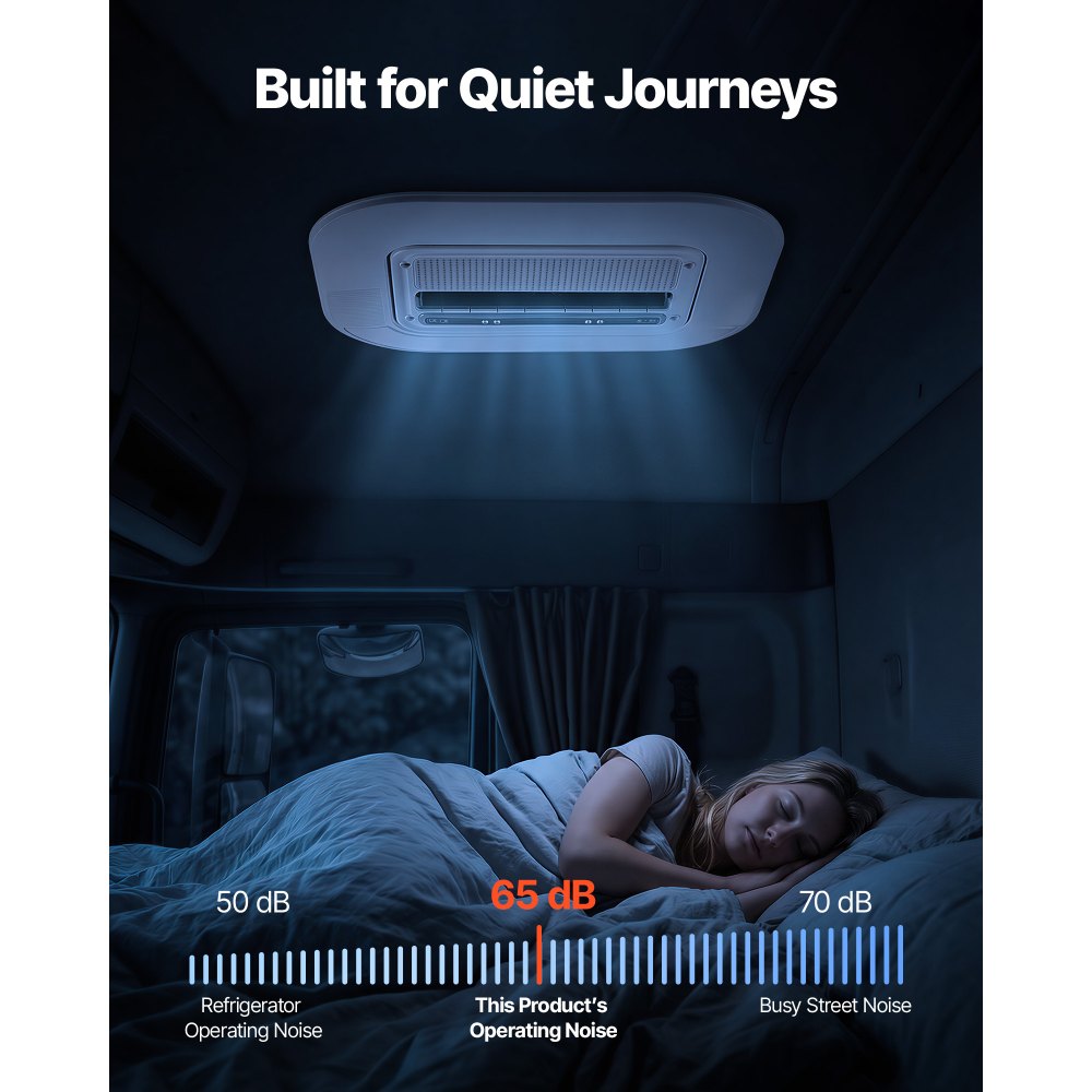 VEVOR Truck Air Conditioner, 12V 10000 BTU RV Rooftop AC Unit, 350 m³/h Airflow Cab Air Conditioner with Copper Evaporator, Quiet A/C Unit Fast Cooling for Semi Truck Trailer Motorhome Tractor Caravan