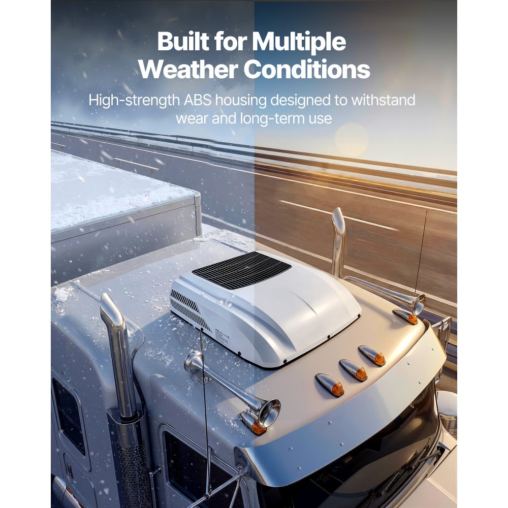 VEVOR Truck Air Conditioner, 12V 10000 BTU RV Rooftop AC Unit, 350 m³/h Airflow Cab Air Conditioner with Copper Evaporator, Quiet A/C Unit Fast Cooling for Semi Truck Trailer Motorhome Tractor Caravan