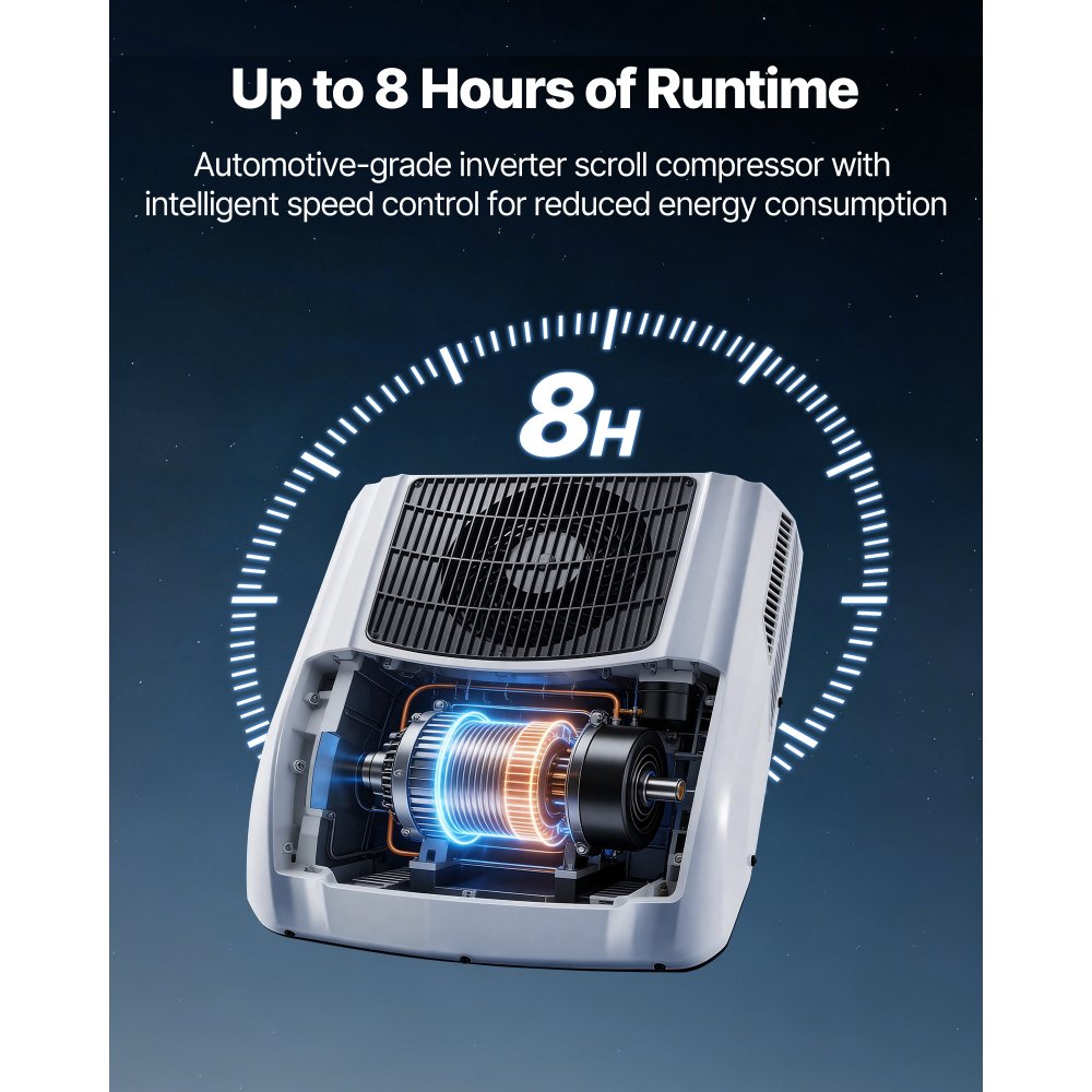 VEVOR Truck Air Conditioner, 12V 10000 BTU RV Rooftop AC Unit, 350 m³/h Airflow, Cooling & Heating 2 in 1 Function Cab Air Conditioner, Quiet A/C Unit for Semi Truck Trailer Motorhome Tractor Caravan