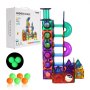VEVOR Magnetic Tiles Marble Run, 111 Piece, Magnetic STEM Construction Race Track Tile Game Kit, Children Brain Development Learning Educational Toys, for Toddlers Kids Boys Girls Ages 3+ Years Old