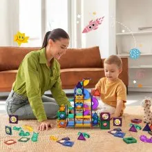 Magnetic Tiles Marble Run 111 PCS STEM Toy Educational Learning Game for Kids