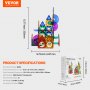 VEVOR Juego de canicas con 93 piezas de baldosas magnéticas para construcción STEM, juego de pistas de carreras, juguetes educativos para el desarrollo cerebral infantil, para niños pequeños, niños y niñas a partir de 3 años