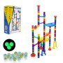 VEVOR Juego de pista de canicas, laberinto de canicas de 110 piezas, juego de construcción de bloques, con 10 canicas que brillan en la oscuridad + 20 canicas de vidrio, pista de carreras educativa de aprendizaje STEM, juguetes para niños, niñas de 3 años en adelante