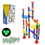 VEVOR Juego de pista de canicas, laberinto de canicas de 110 piezas, juego de construcción de bloques, con 10 canicas que brillan en la oscuridad + 20 canicas de vidrio, pista de carreras educativa de aprendizaje STEM, juguetes para niños, niñas de 3 años en adelante