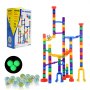 VEVOR Juego de pista de canicas, laberinto de canicas de 110 piezas, juego de construcción de bloques, con 10 canicas que brillan en la oscuridad + 20 canicas de vidrio, pista de carreras educativa de aprendizaje STEM, juguetes para niños, niñas de 3 años en adelante