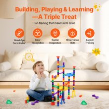 VEVOR Marble Run Set 110 STK Building STEM Leketøy Educational Blocks Gave til barn