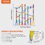 VEVOR Marble Run Set, 145 Piece Marble Maze Building Block Brain Game, with 5 Glow in the Dark Marbles + 40 Glass Marbles, Educational Learning Race Track STEM Toys, for Kids, Boys, Girls Ages 3 +