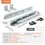 VEVOR 6 Pairs of 15 Inch Drawer Bottom Side Mount Rails, Heavy Duty Full Ball Bearing Extension Steel Track, Soft-Close Noiseless Guide Glides Cabinet Kitchen Runners with Locking Mechanism, 100 Lbs