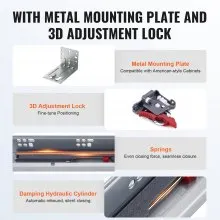 VEVOR 6 Pairs of 381mm Drawer Bottom Side Mount Rails, Heavy Duty Full Ball Bearing Extension Steel Track, Soft-Close Noiseless Guide Glides Cabinet Kitchen Runners with Locking Mechanism, 100 Lbs