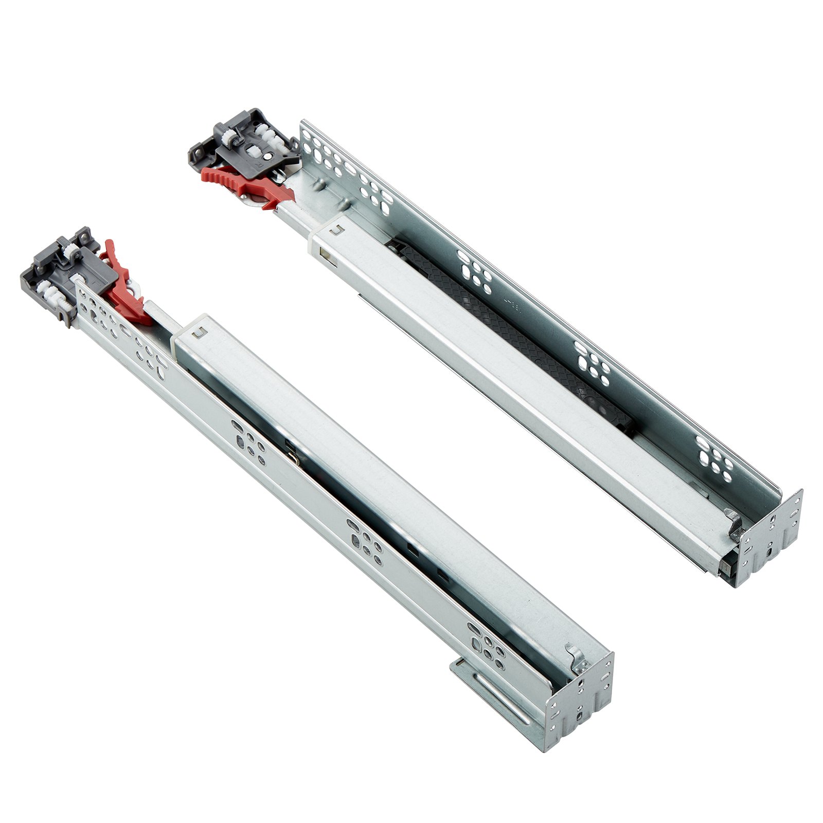 VEVOR 6 Pairs of 15 Inch Drawer Bottom Side Mount Rails, Heavy Duty Full Ball Bearing Extension Steel Track, Soft-Close Noiseless Guide Glides Cabinet Kitchen Runners with Locking Mechanism, 100 Lbs