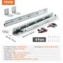 VEVOR 6 Pairs of 457.2mm Drawer Bottom Side Mount Rails, Heavy Duty Full Ball Bearing Extension Steel Track, Soft-Close Noiseless Guide Glides Cabinet Kitchen Runners with Locking Mechanism, 100 Lbs