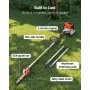 Gas Pole Saw 43CC 2-Stroke Extendable Cordless Tree Trimmer 10 in Cutting Bar