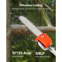 Gas Pole Saw 43CC 2-Stroke Extendable Cordless Tree Trimmer 10 in Cutting Bar