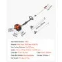 VEVOR Gas Pole Saw, 43CC 2 Stroke Gas Powered Pole Saws with 10 in Cutting Bar, Cordless Tree Trimmer with Rotatable Head, 6.9 to 11.8 ft Extendable, Powerful Chainsaw for Tree Trimming Pruning