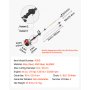 VEVOR Gas Pole Saw, 33CC 2 Stroke Gas Powered Pole Saws with 20.3 cm Cutting Bar, Cordless Tree Trimmer with 850ml Fuel Tank, 2.08 to 3.58 m  Extendable, Powerful Chainsaw for Tree Trimming Pruning