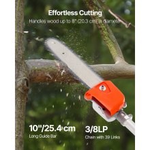 VEVOR Gas Powered Pole Saw 43CC 2-Stroke Cordless Tree Trimmer 10in Cutting Bar