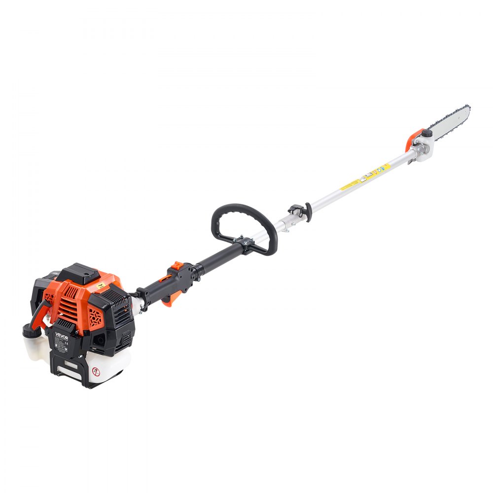 VEVOR Gas Pole Saw, 52CC 2 Stroke Gas Powered Pole Saws with 35.6 cm Cutting Bar, Cordless Tree Trimmer with 850ml Fuel Tank, 2.2 to 2.94 m  Extendable, Powerful Chainsaw for Tree Trimming Pruning