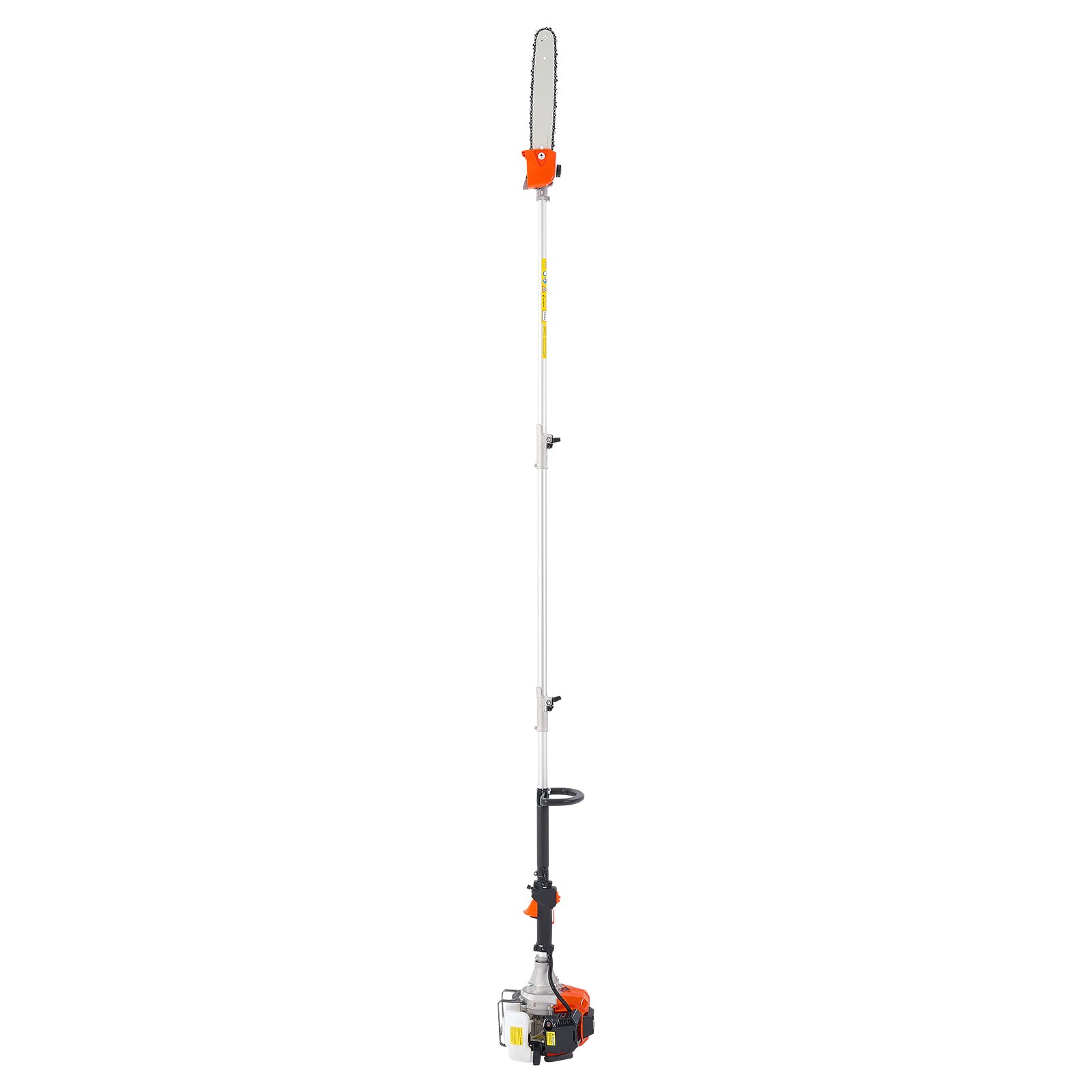 VEVOR Gas Pole Saw, 52CC 2 Stroke Gas Powered Pole Saws with 35.6 cm Cutting Bar, Cordless Tree Trimmer with 850ml Fuel Tank, 2.2 to 2.94 m  Extendable, Powerful Chainsaw for Tree Trimming Pruning
