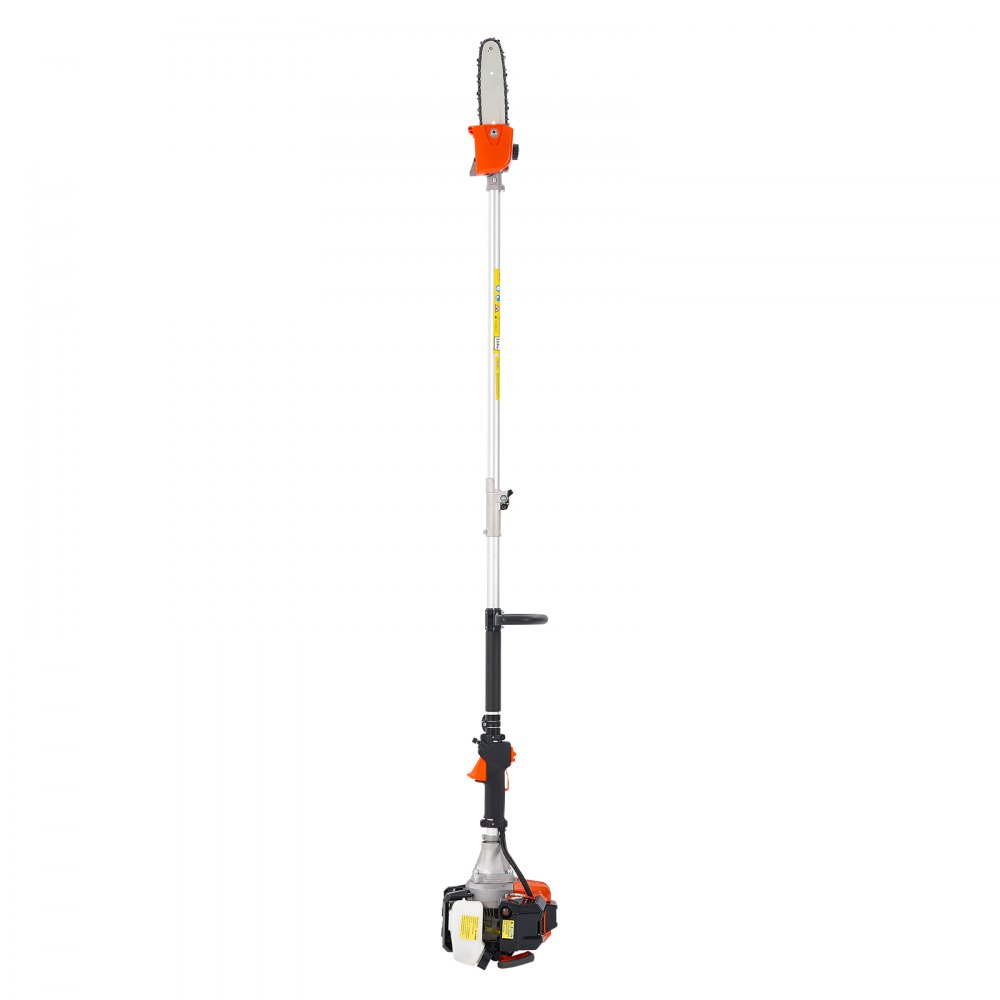 VEVOR Gas Pole Saw, 33CC 2 Stroke Gas Powered Pole Saws with 8 in Cutting Bar, Cordless Tree Trimmer with 30 fl.oz Fuel Tank, 6.7 to 11.6 ft Extendable, Powerful Chainsaw for Tree Trimming Pruning