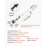 VEVOR Gas Pole Saw, 33CC 2 Stroke Gas Powered Pole Saws with 8 in Cutting Bar, Cordless Tree Trimmer with 30 fl.oz Fuel Tank, 6.7 to 11.6 ft Extendable, Powerful Chainsaw for Tree Trimming Pruning