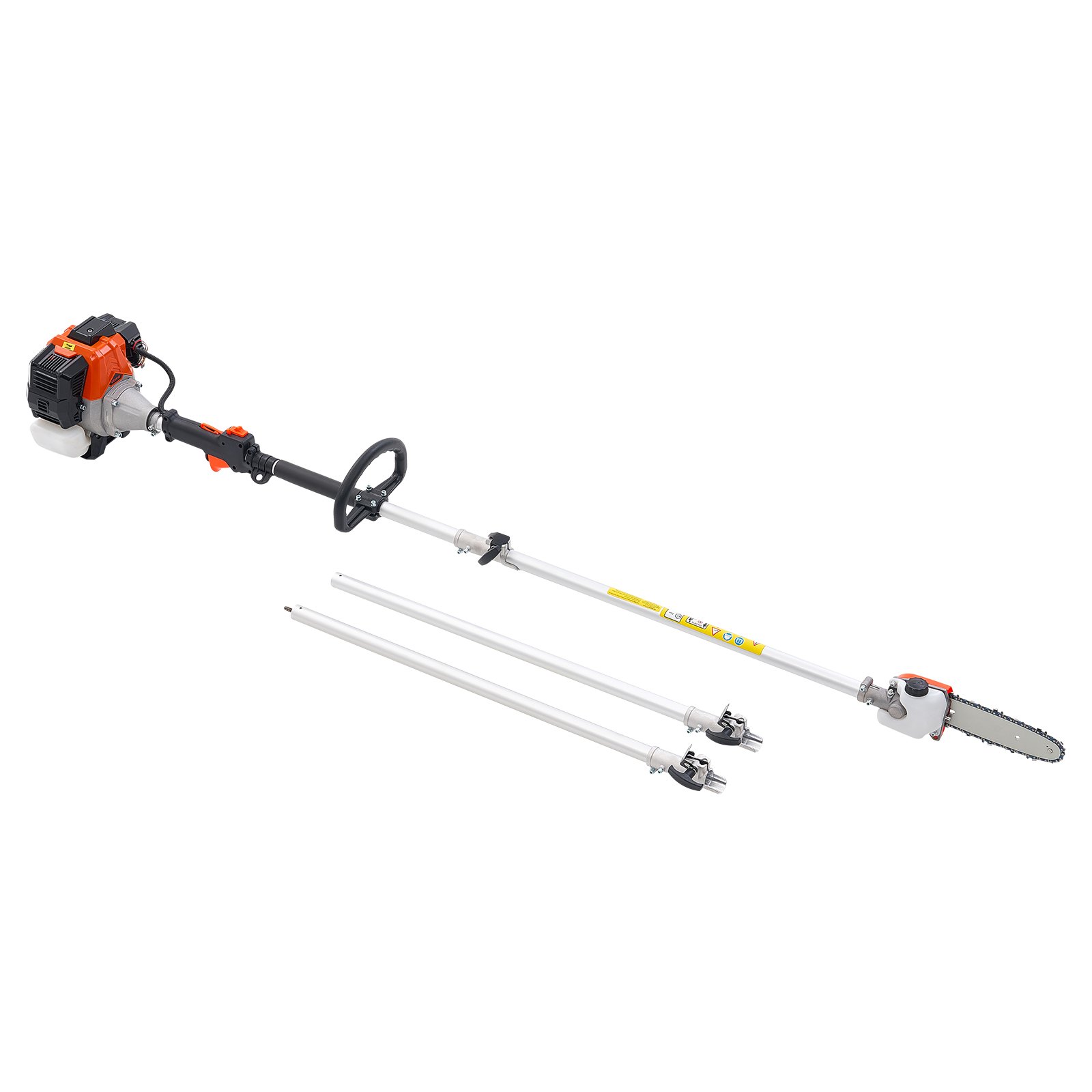 VEVOR Gas Pole Saw, 33CC 2 Stroke Gas Powered Pole Saws with 8 in Cutting Bar, Cordless Tree Trimmer with 30 fl.oz Fuel Tank, 6.7 to 11.6 ft Extendable, Powerful Chainsaw for Tree Trimming Pruning