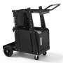 VEVOR Welding Cart, 2-Tier Heavy Duty Welder Cart with Anti-Theft Lockable Cabinet, 265LBS Weight Capacity, 360° Swivel Wheels, Tank Storage Safety Chains, Welding Cabinet for TIG, ARC, Plasma Cutter