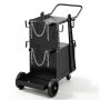 VEVOR Welding Cart, 2-Tier Heavy Duty Welder Cart with Anti-Theft Lockable Cabinet, 265LBS Weight Capacity, 360° Swivel Wheels, Tank Storage Safety Chains, Welding Cabinet for TIG, ARC, Plasma Cutter