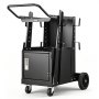 VEVOR Welding Cart, 2-Tier Heavy Duty Welder Cart with Anti-Theft Lockable Cabinet, 265LBS Weight Capacity, 360° Swivel Wheels, Tank Storage Safety Chains, Welding Cabinet for TIG, ARC, Plasma Cutter