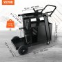 VEVOR 2-Tier 4 Drawers Welding Cart, Welder Cart with 265LBS Static Weight Capacity, 360° Swivel Wheels, Tank Storage Safety Chains, Heavy Duty Rolling for Mig Welder and Plasma Cutter
