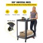 VEVOR AV Cart, 26 Inch Height Media Cart with Power Strip, 24 x 18" Presentation Cart with 2 Shelves, 4 Rolling Casters and 2 Locking Brakes, 150 lbs Heavy- Duty Av Cart Fit for Offices and Schools