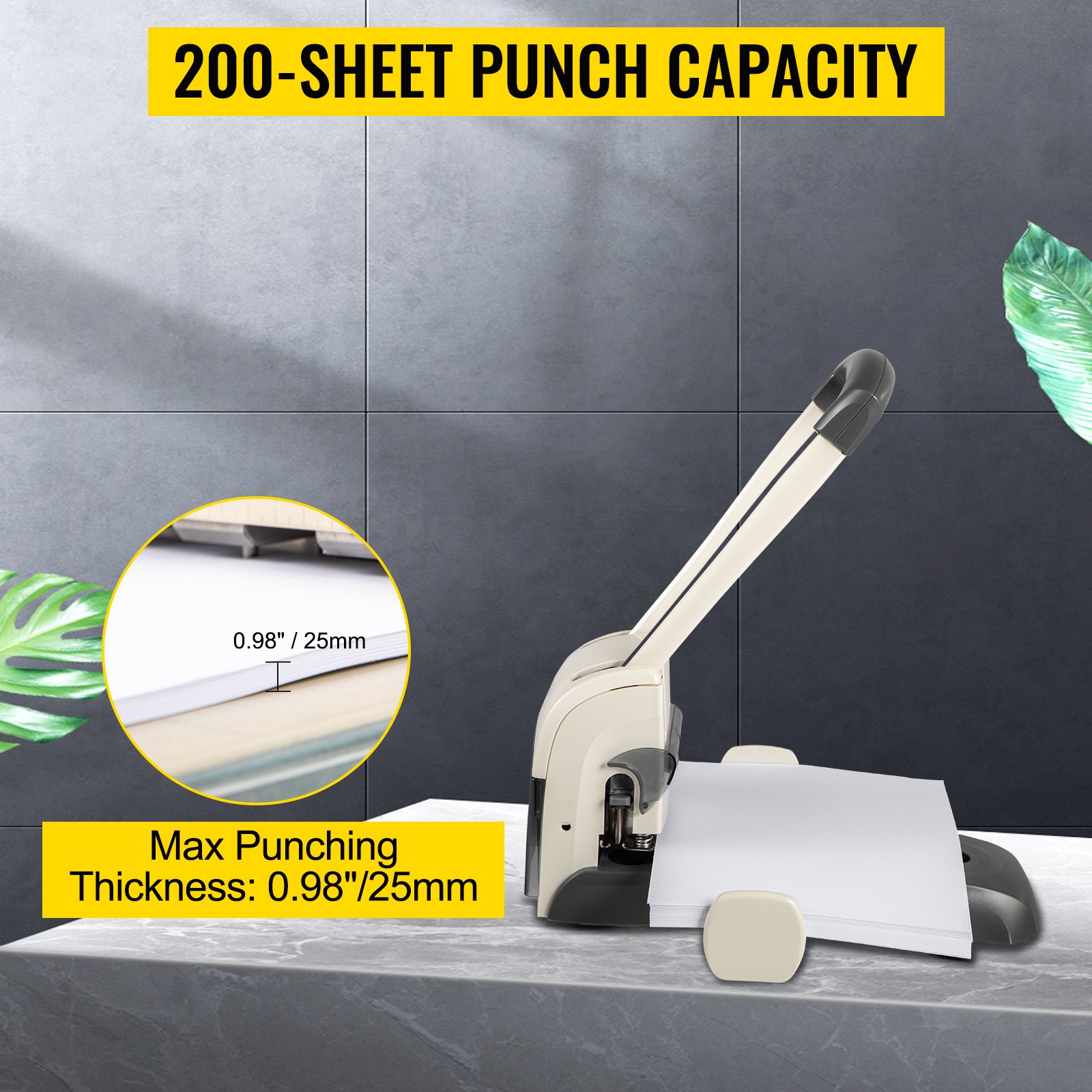VEVOR Binding Machine Paper Punch  2 Hole 200 Sheet 25mm Thick Hole Puncher