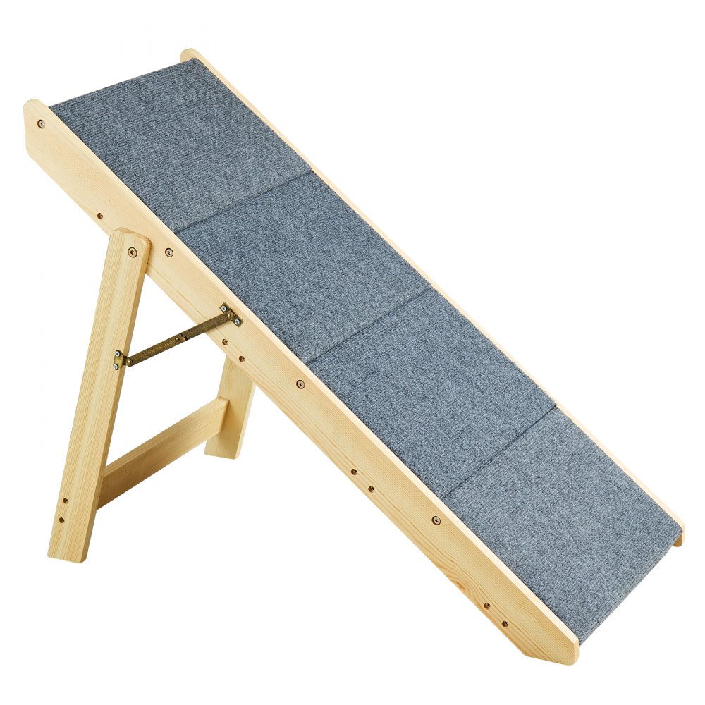 VEVOR Wood Pet Stairs/Pet Steps, 2-in-1 Foldable Wooden Dog Stair for Beds, Sofa and Cars, Dog Stairs & Ramp with 4 Steps for Small Medium Large Pet, up to 150 lbs