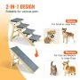 VEVOR  Wooden Pet Stairs/Pet Step with 4 Steps 2-in-1 Foldable Dog Stair 150 lbs