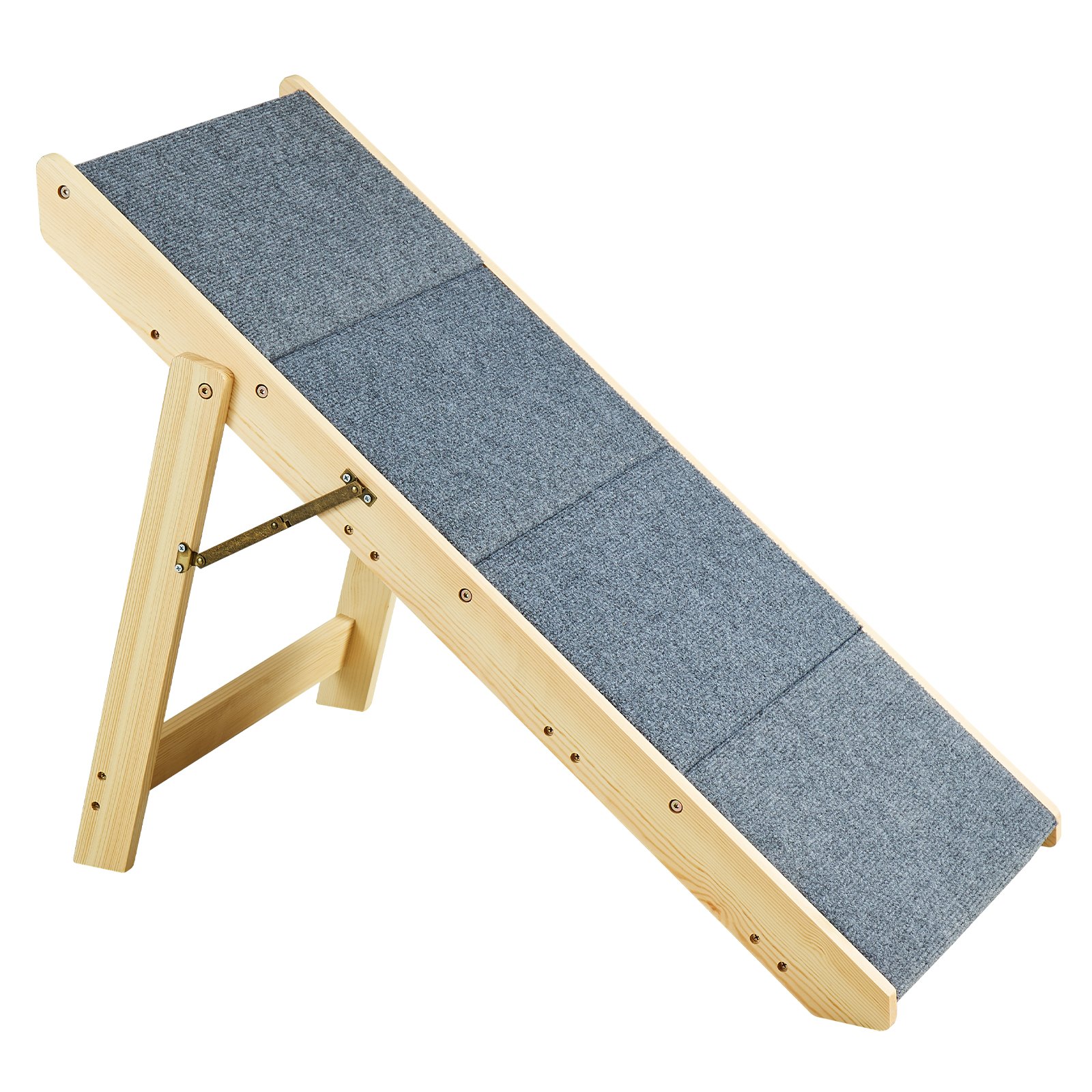 VEVOR Wood Pet Stairs/Pet Steps, 2-in-1 Foldable Wooden Dog Stair for Beds, Sofa and Cars, Dog Stairs & Ramp with 4 Steps for Small Medium Large Pet, up to 150 lbs