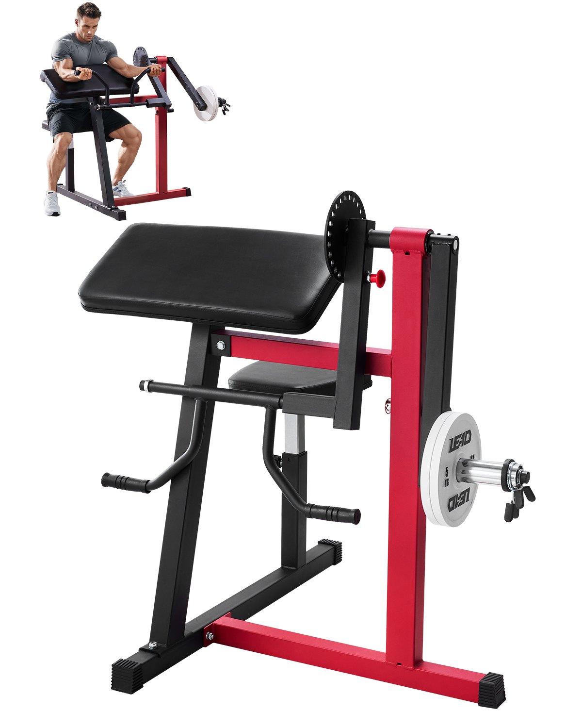 VEVOR 2 in 1 Preacher Curl Bench Bicep Curls and Triceps Extension Machine