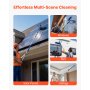 VEVOR Solar Panel Cleaning Kit, 7.99 m, Water Fed Pole Kit with Cleaning Brush, Squeegee, Soap Dispenser, Extendable Aluminum Telescopic Pole, 180° Rotatable Brush Head, for Roof Mounted Solar Panels