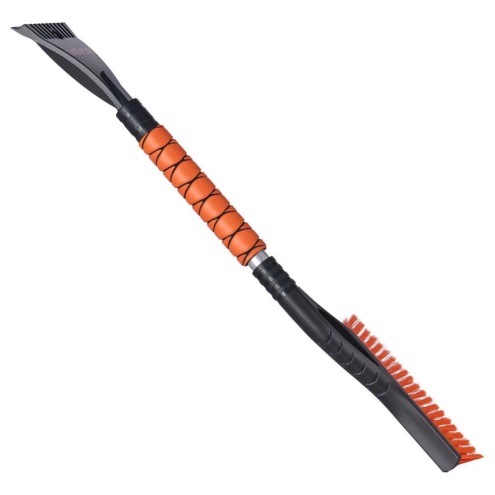 VEVOR Snow Brush and Ice Scrapers for Car Windshield, 27-inch Aluminum Snow Scraper Removal Tool with Foam Grip & Scratch-Free Bristles, Detachable and Easy-to-Carry for Cars, Trucks, SUVs, RVs