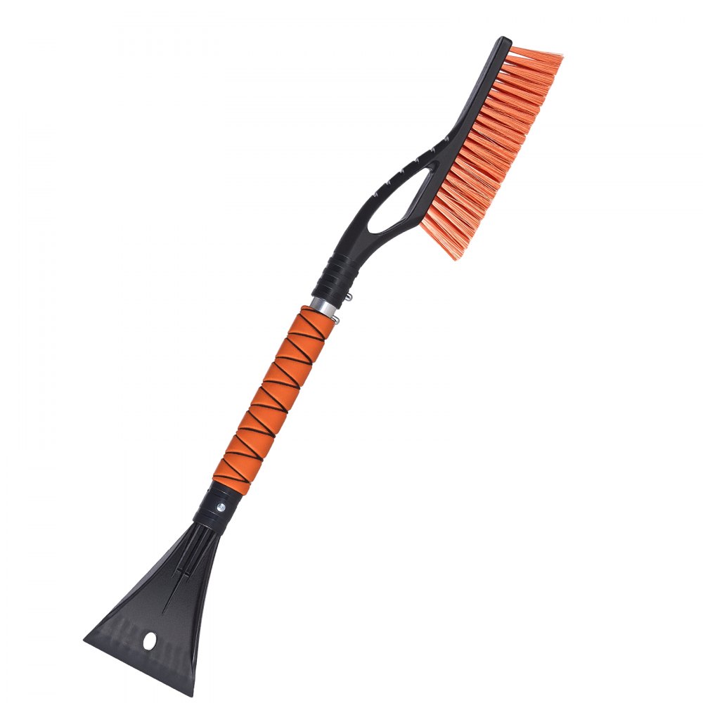 VEVOR Snow Brush and Ice Scrapers for Car Windshield, 27-inch Aluminum Snow Scraper Removal Tool with Foam Grip & Scratch-Free Bristles, Detachable and Easy-to-Carry for Cars, Trucks, SUVs, RVs