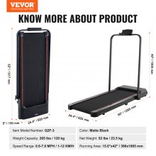 VEVOR Walking Pad Under Desk Treadmill with Handle Bar for Home Office